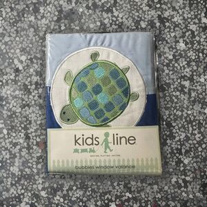Kids Line‎ Bubbles Turtle Window Valance Blue/Green/White 14x60 NEW